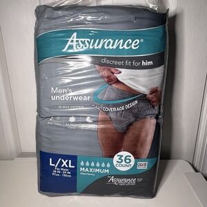 Assurance Men's Incontinence Underwear, L/XL , Maximum Absorbency (36 Count)